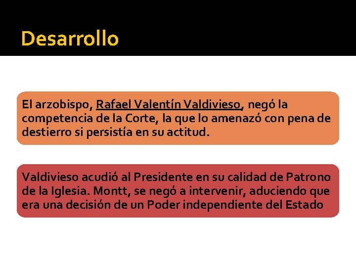 Desarrollo El arzobispo, Rafael Valentín Valdivieso, negó la competencia de la Corte, la que