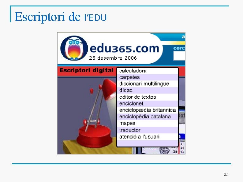 Escriptori de l’EDU 35 