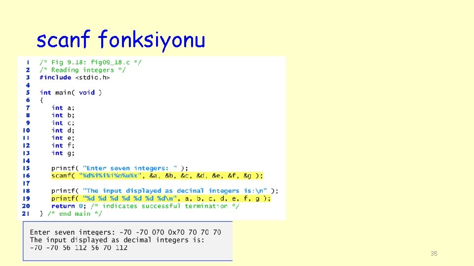 scanf fonksiyonu 35 