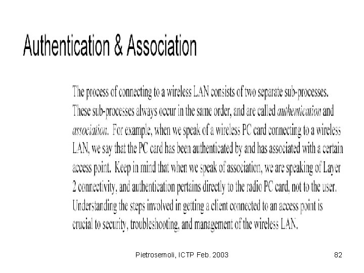 Pietrosemoli, ICTP Feb. 2003 82 