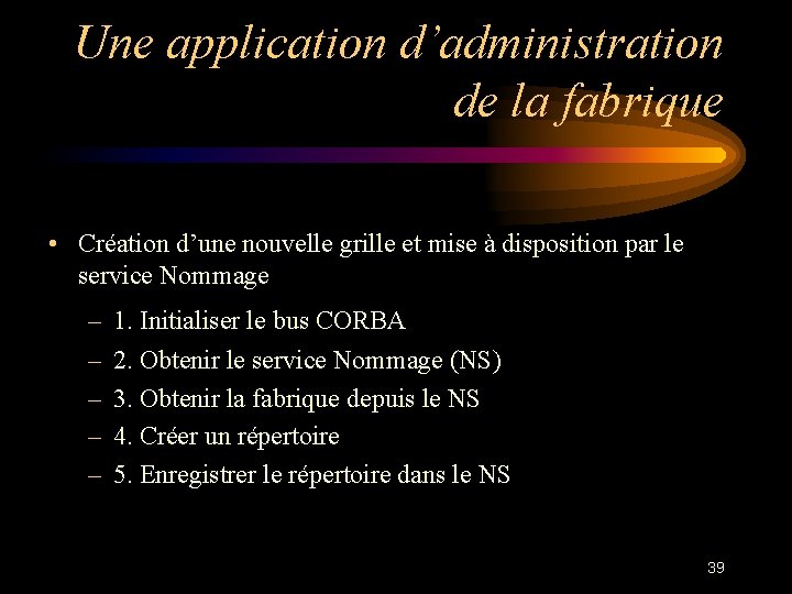 Une application d’administration de la fabrique • Création d’une nouvelle grille et mise à