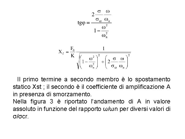 Il primo termine a secondo membro è lo spostamento statico Xst ; il secondo