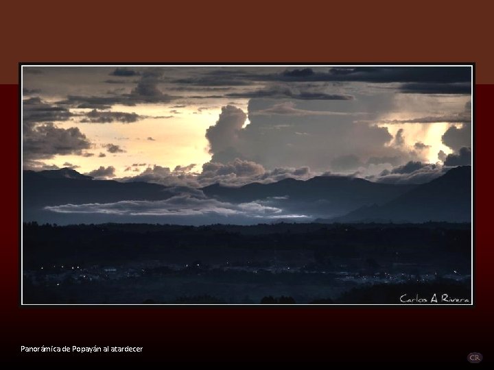 Panorámica de Popayán al atardecer 