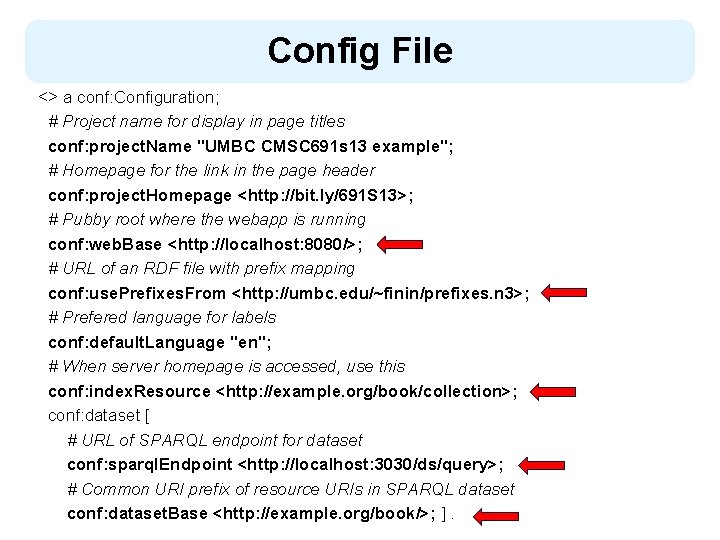 Config File <> a conf: Configuration; # Project name for display in page titles