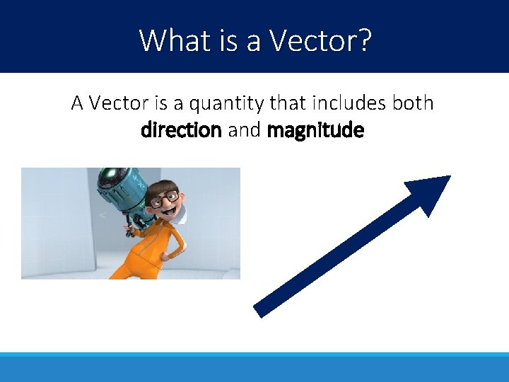 What is a Vector? A Vector is a quantity that includes both direction and
