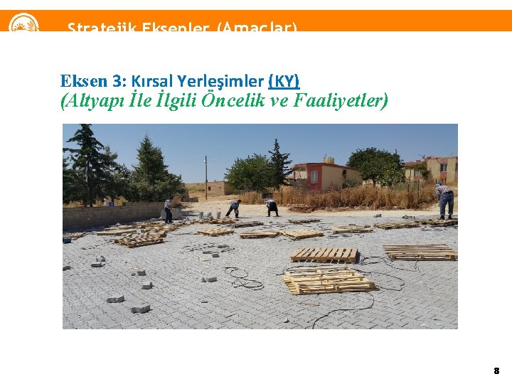 Stratejik Eksenler (Amaçlar) Eksen 3: Kırsal Yerleşimler (KY) (Altyapı İle İlgili Öncelik ve Faaliyetler)