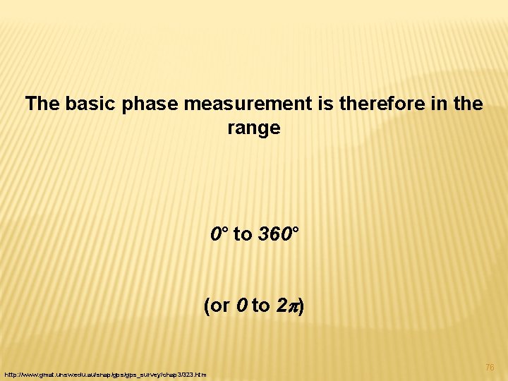 The basic phase measurement is therefore in the range 0° to 360° (or 0