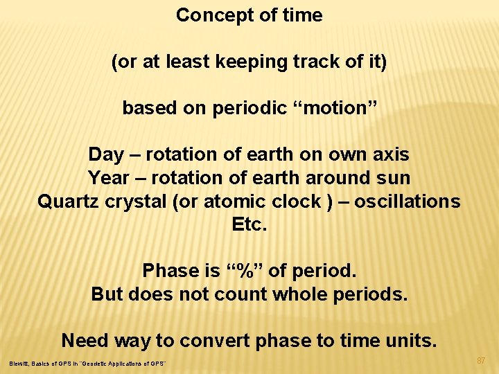 Concept of time (or at least keeping track of it) based on periodic “motion”