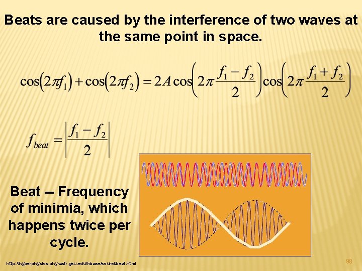 Beats are caused by the interference of two waves at the same point in