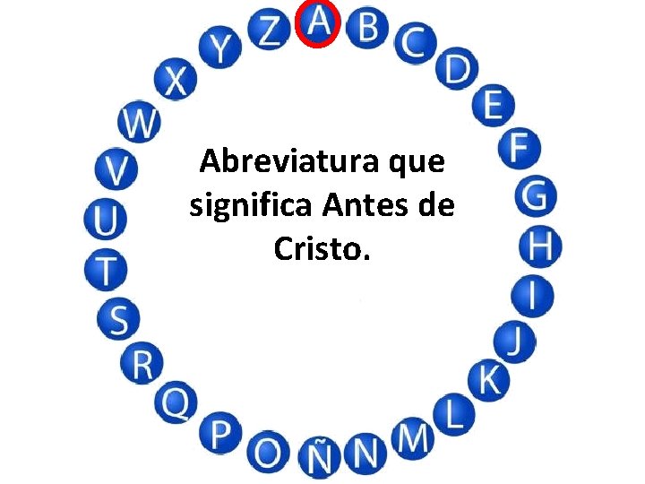 Abreviatura que significa Antes de Cristo. 