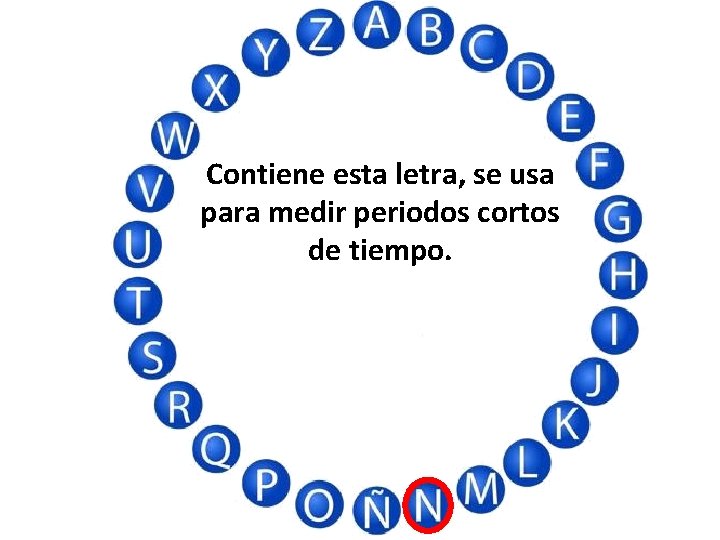 Contiene esta letra, se usa para medir periodos cortos de tiempo. 