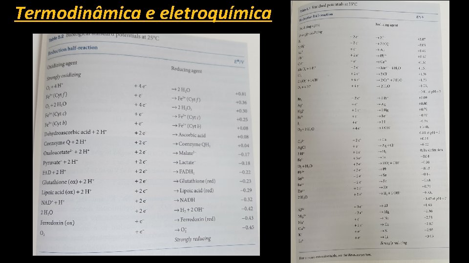 Termodinâmica e eletroquímica 