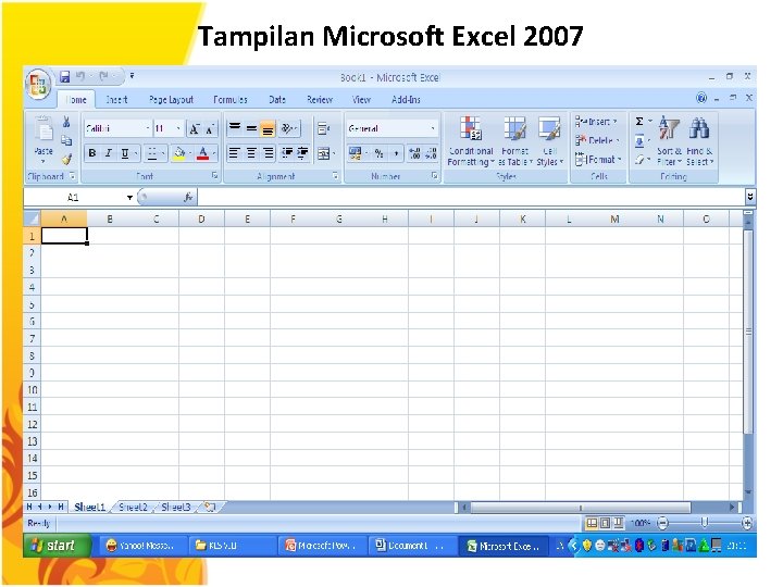Tampilan Microsoft Excel 2007 