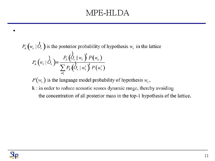 MPE-HLDA • 11 