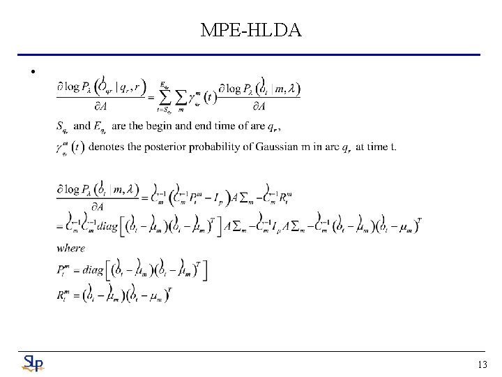 MPE-HLDA • 13 