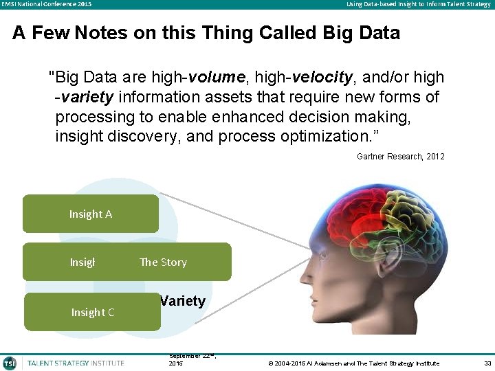 EMSI National Conference 2015 Using Data-based Insight to Inform Talent Strategy A Few Notes