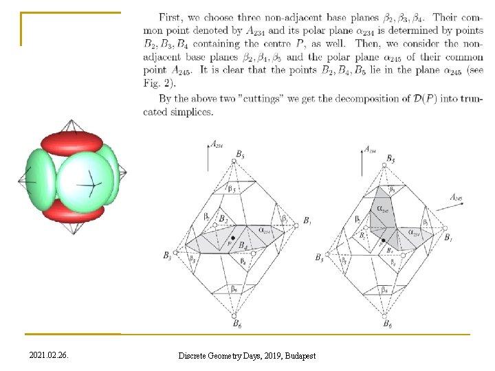 2021. 02. 26. Discrete Geometry Days, 2019, Budapest 