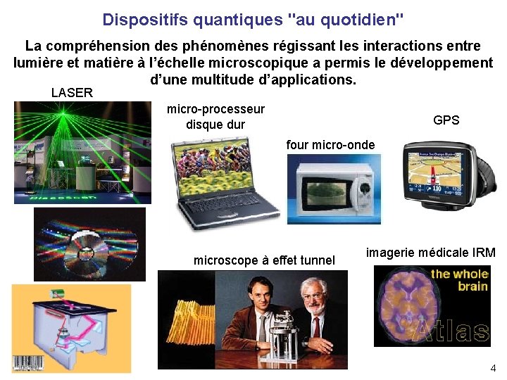 Dispositifs quantiques "au quotidien" La compréhension des phénomènes régissant les interactions entre lumière et