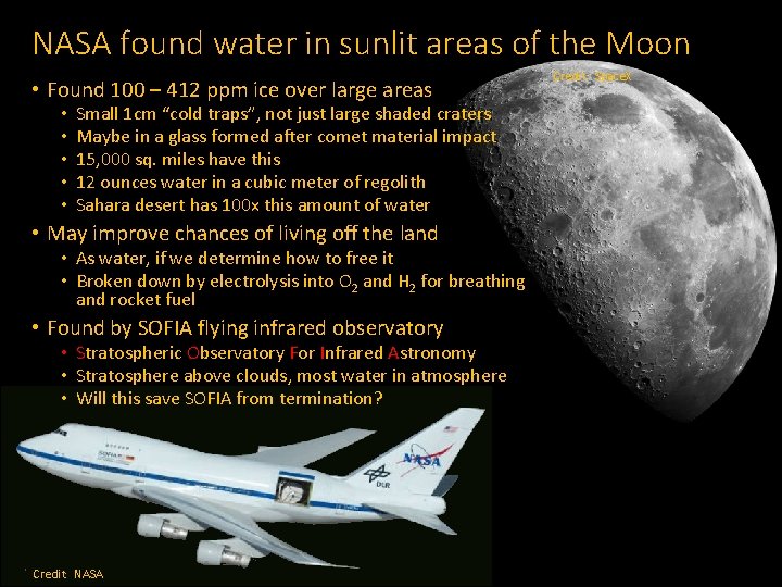 NASA found water in sunlit areas of the Moon • Found 100 – 412