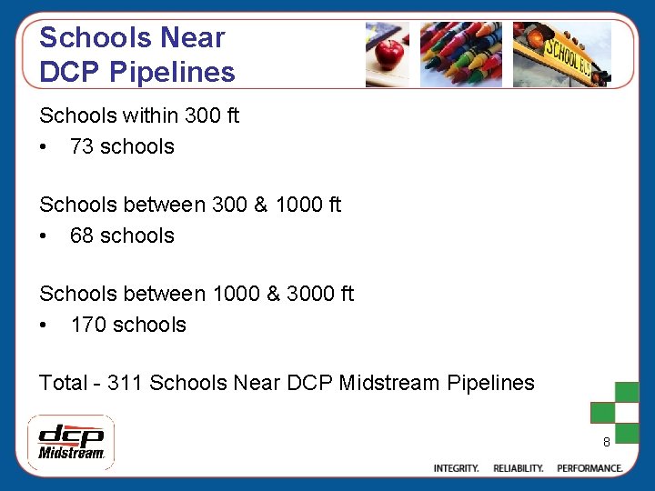 Schools Near DCP Pipelines Schools within 300 ft • 73 schools Schools between 300