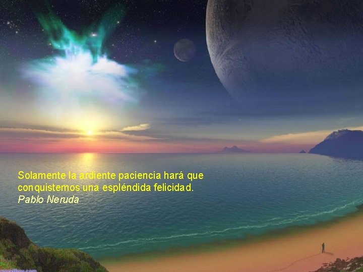 Solamente la ardiente paciencia hará que conquistemos una espléndida felicidad. Pablo Neruda 