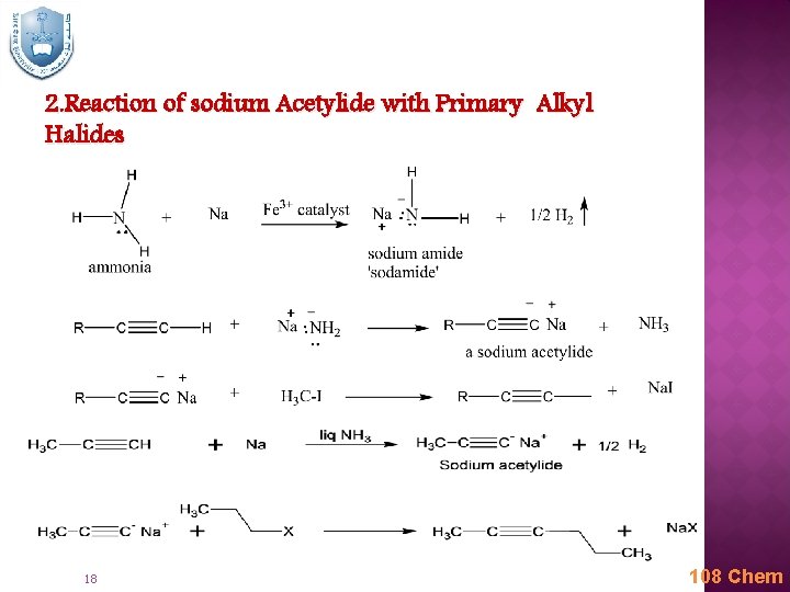 2. Reaction of sodium Acetylide with Primary Alkyl Halides 18 108 Chem 