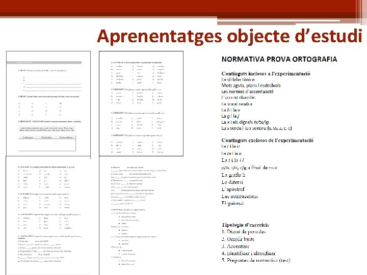 Aprenentatges objecte d’estudi 