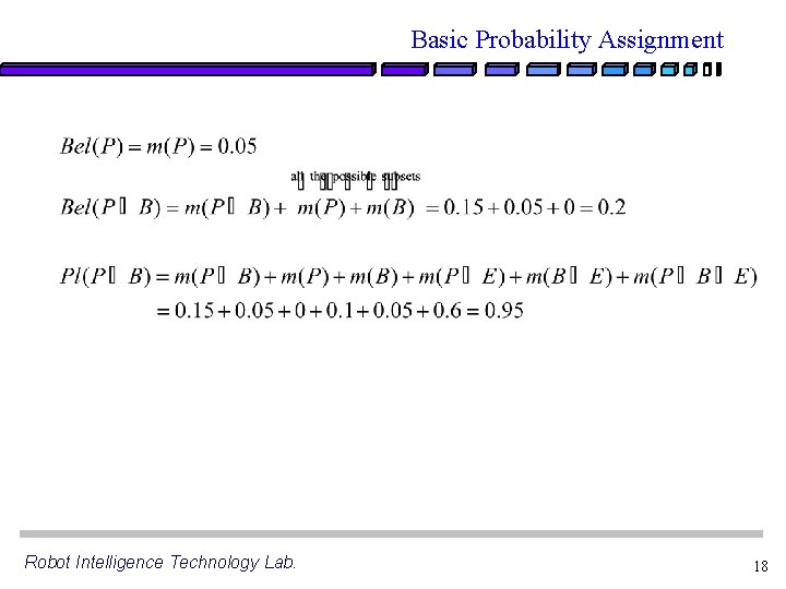 Basic Probability Assignment Robot Intelligence Technology Lab. 18 