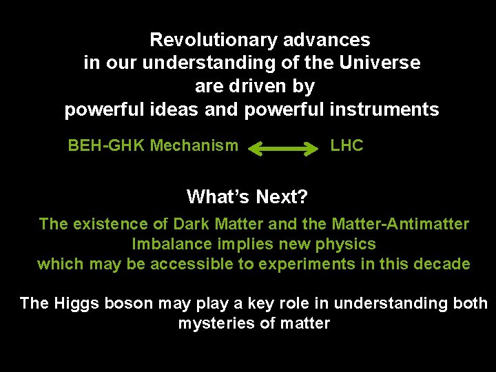 Revolutionary advances in our understanding of the Universe are driven by powerful ideas and