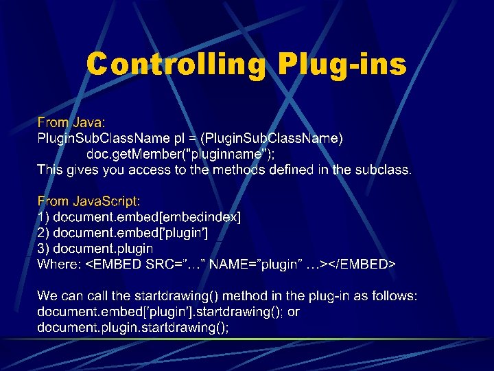 Controlling Plug-ins 
