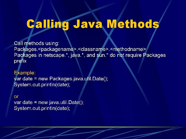 Calling Java Methods 