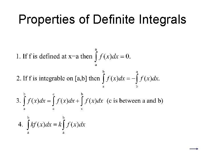 Properties of Definite Integrals 