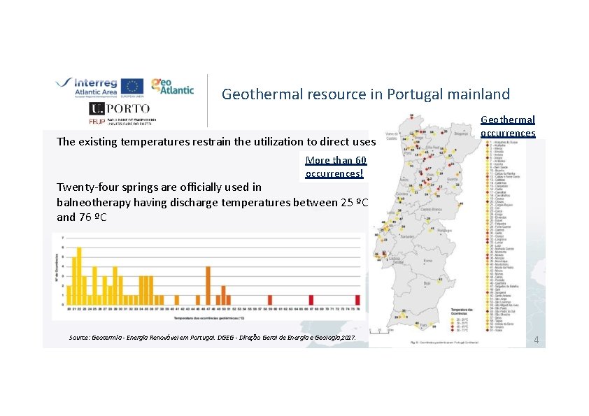 Geothermal resource in Portugal mainland The existing temperatures restrain the utilization to direct uses