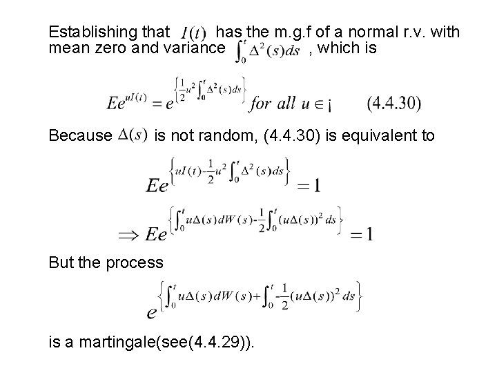 Establishing that has the m. g. f of a normal r. v. with mean