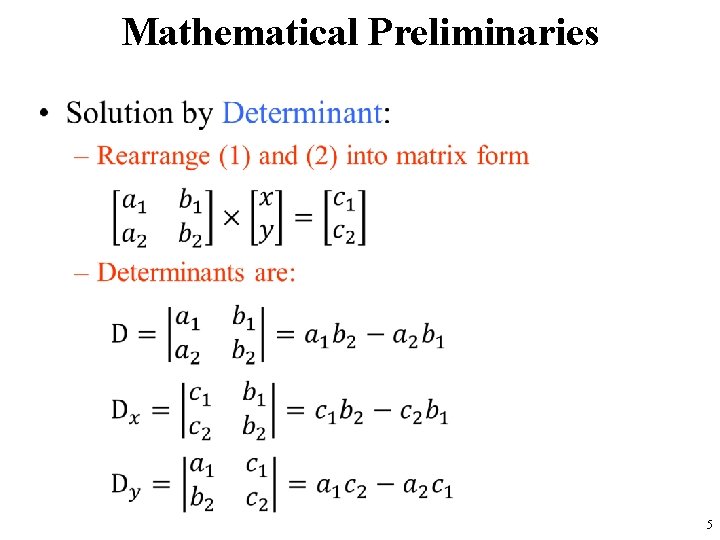 Mathematical Preliminaries • 5 