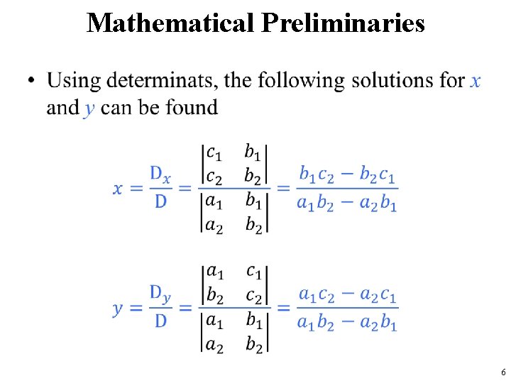 Mathematical Preliminaries • 6 