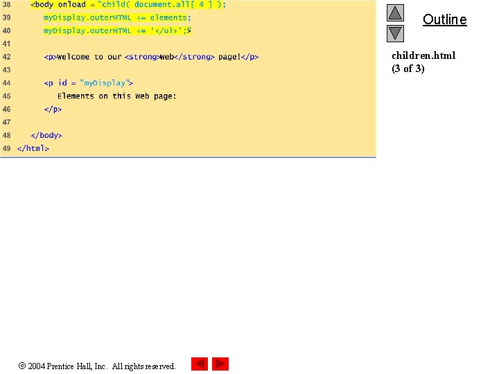 Outline children. html (3 of 3) 2004 Prentice Hall, Inc. All rights reserved. 