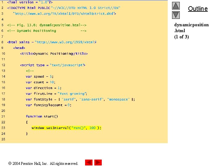 Outline dynamicposition. html (1 of 3) 2004 Prentice Hall, Inc. All rights reserved. 