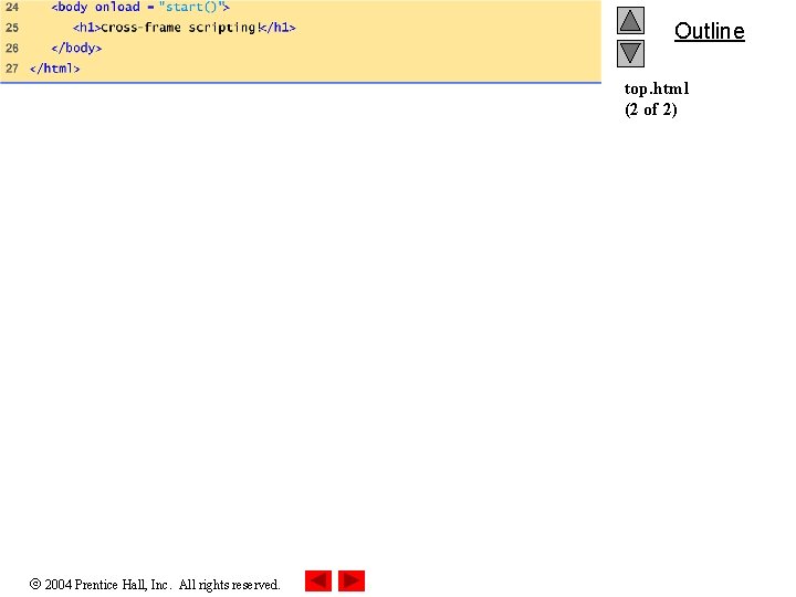 Outline top. html (2 of 2) 2004 Prentice Hall, Inc. All rights reserved. Outline top. html (2 of 2) 2004 Prentice Hall, Inc. All rights reserved.