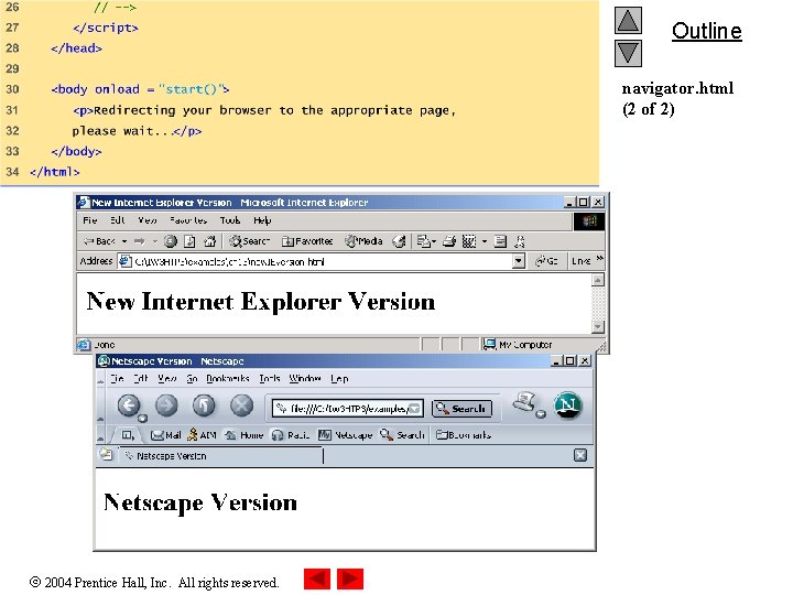 Outline navigator. html (2 of 2) 2004 Prentice Hall, Inc. All rights reserved. 