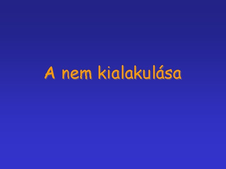 A nem kialakulása 