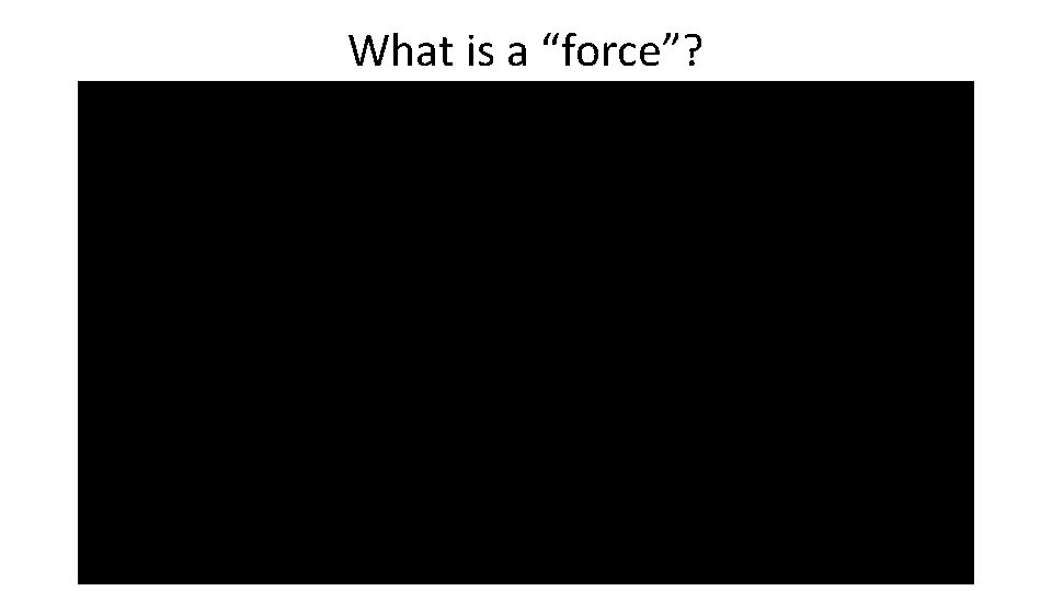 What is a “force”? 