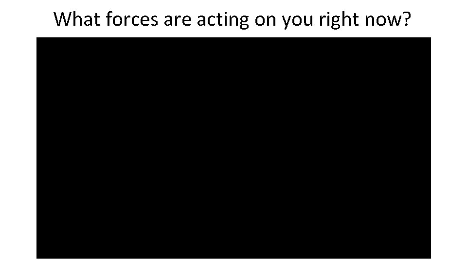 What forces are acting on you right now? 