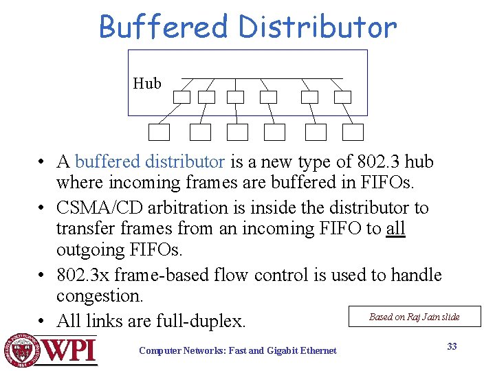 Buffered Distributor Hub • A buffered distributor is a new type of 802. 3
