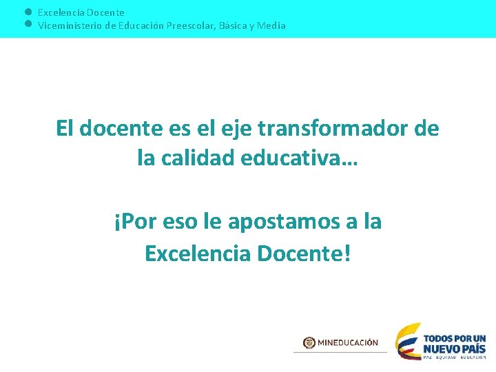 EXCELENCIA DOCENTE Viceministerio de Educacin Preescolar Bsica y