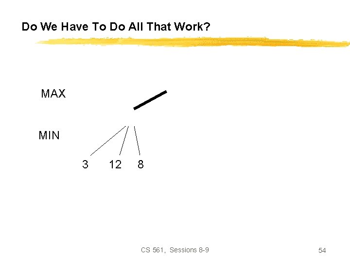 Do We Have To Do All That Work? MAX MIN 3 12 8 CS