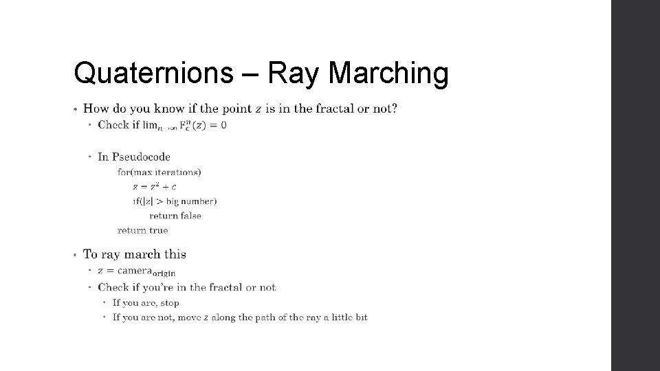 Quaternions – Ray Marching • 