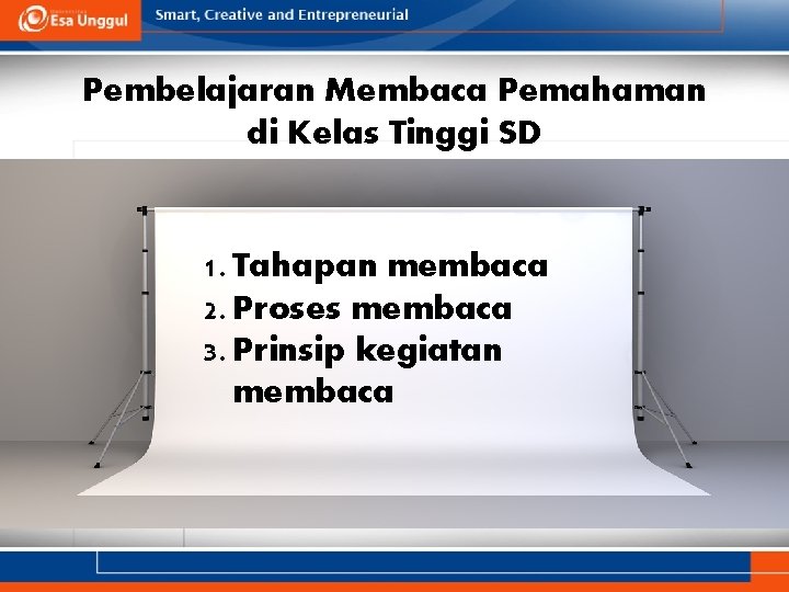 Pembelajaran Membaca Pemahaman di Kelas Tinggi SD 1. Tahapan membaca 2. Proses membaca 3.