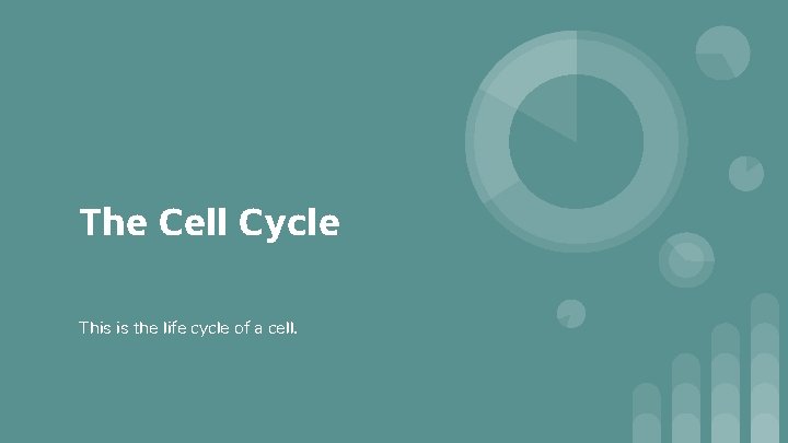 The Cell Cycle This is the life cycle of a cell. 