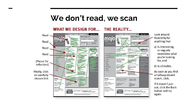 We don’t read, we scan 